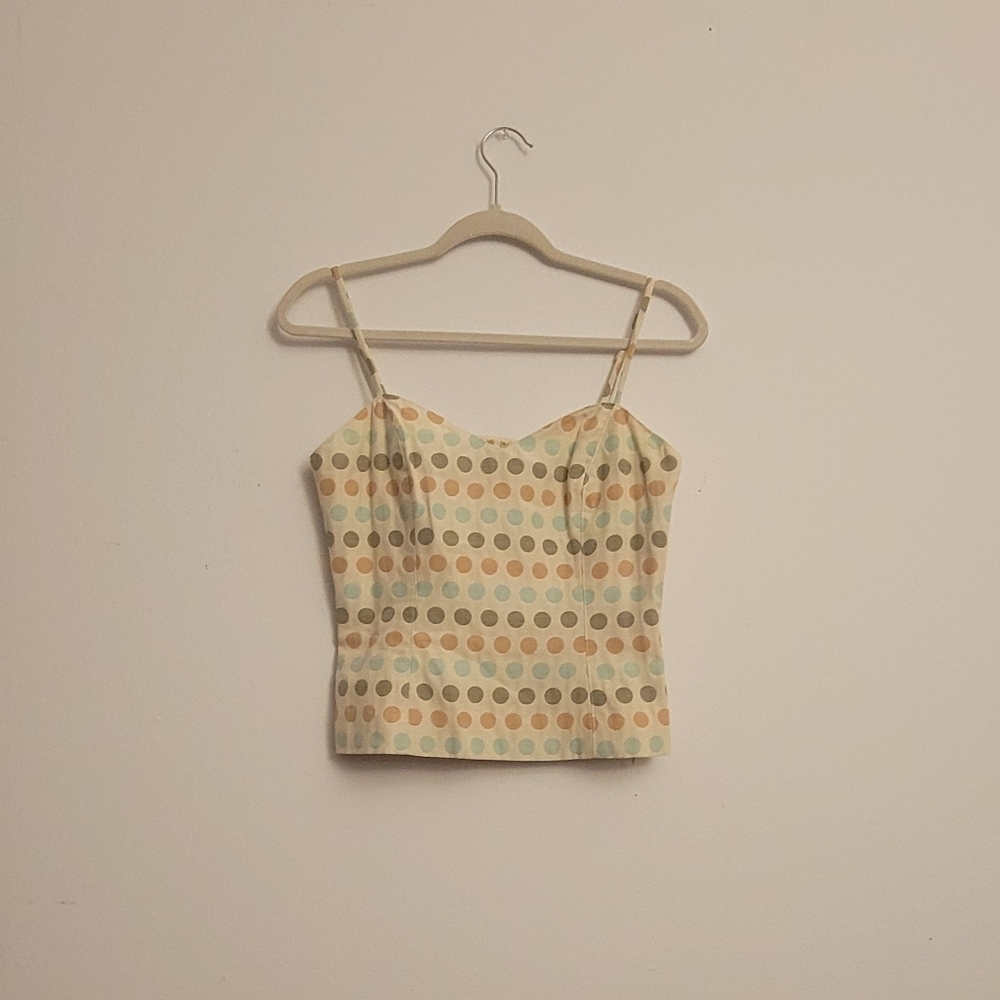 cream pastel polka dotted 2 piece cami (part of set)